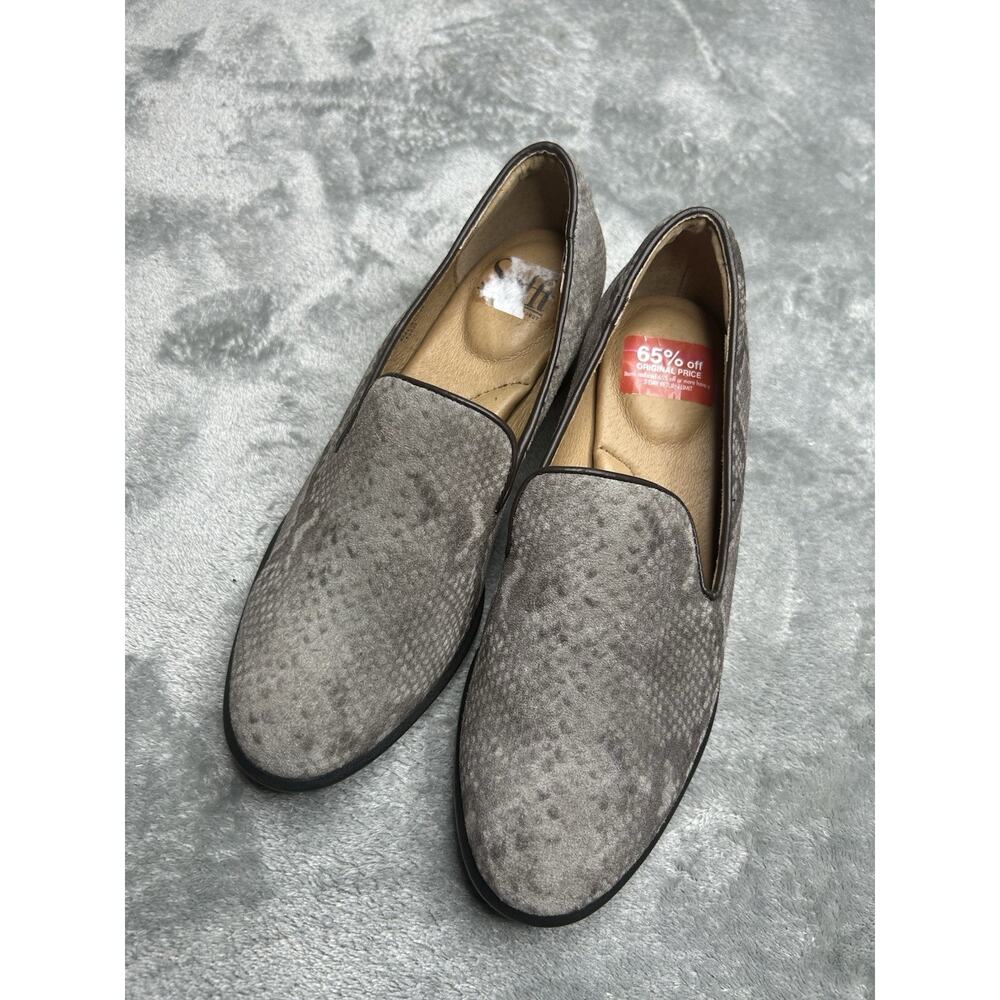 Sofft Womens Leather Slip On Severn Loafers Size 6 Snake Print Career Workwear